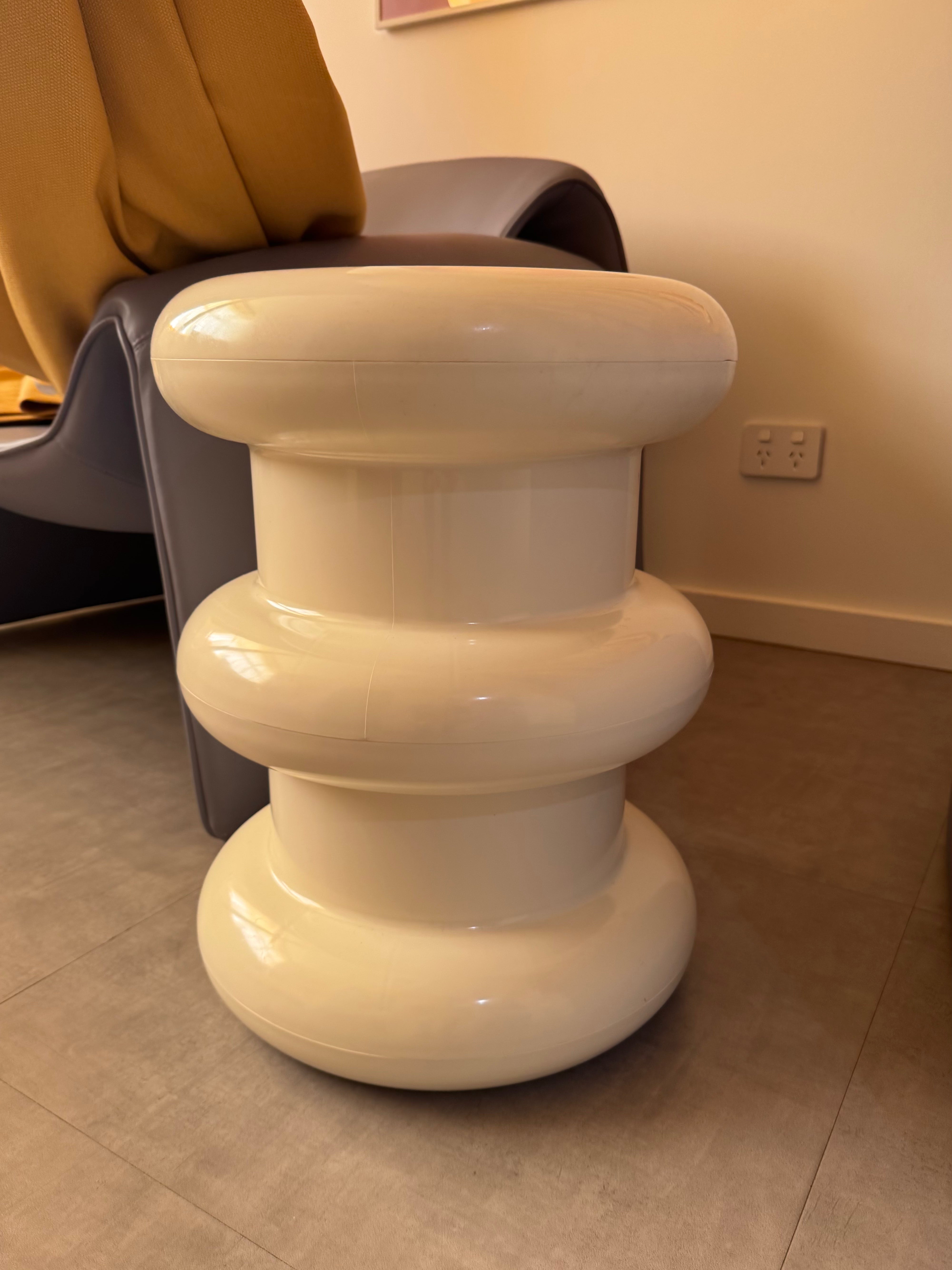 White Ottoman/Side Table