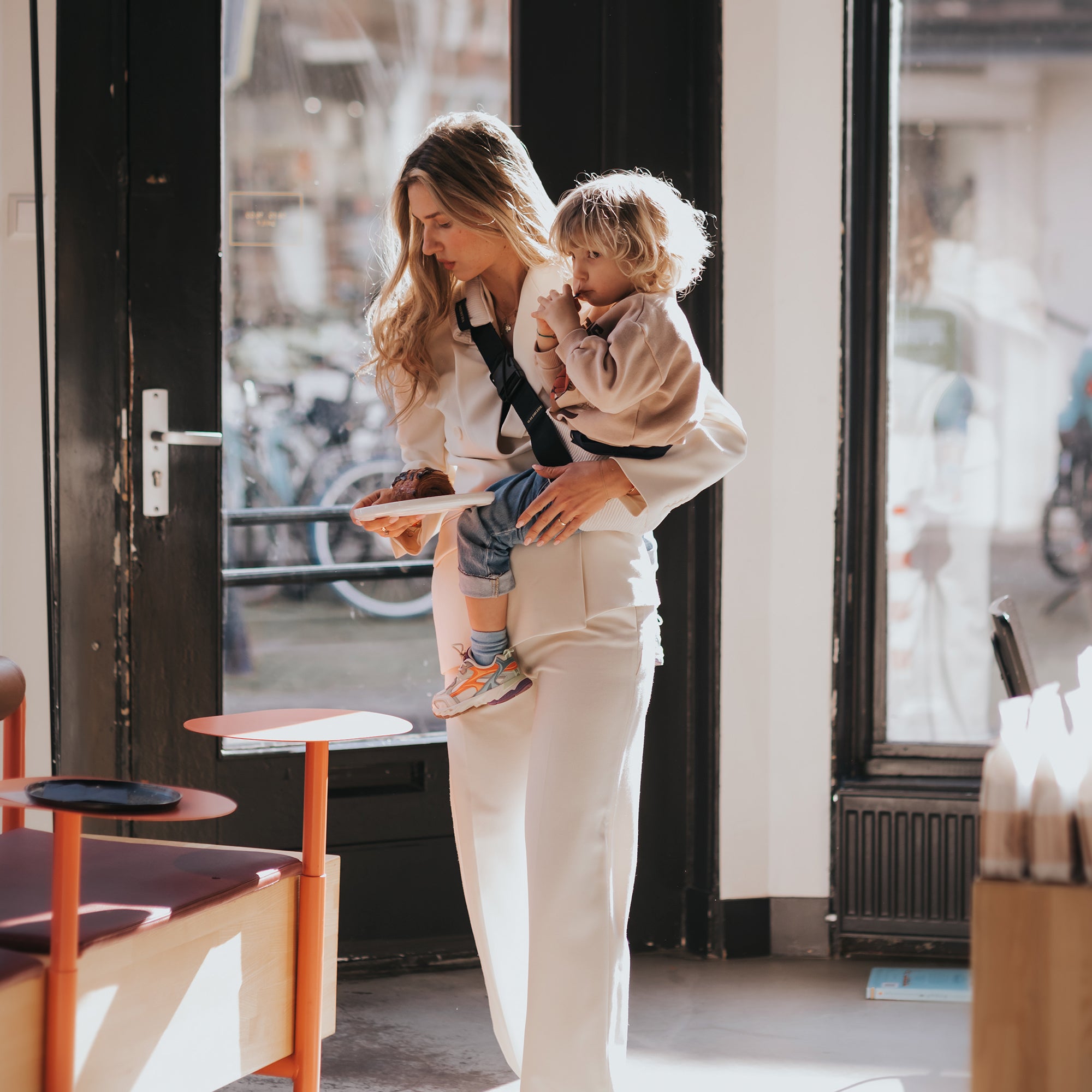 Toddler Swing Carrier - Cream Rib